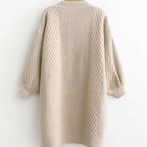 Oversized balloon sleeve open cardigan - Picture 2 of 2